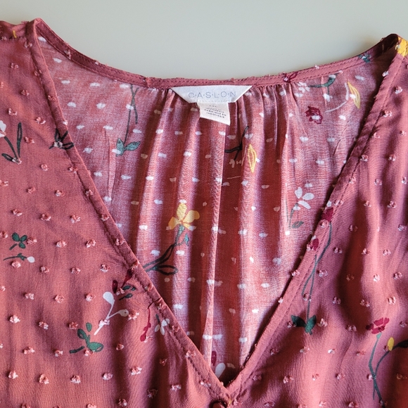 Caslon Womens Floral Clip Dot blouse NWT , Sz XXL - Picture 3 of 9